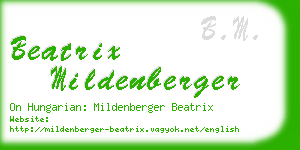 beatrix mildenberger business card